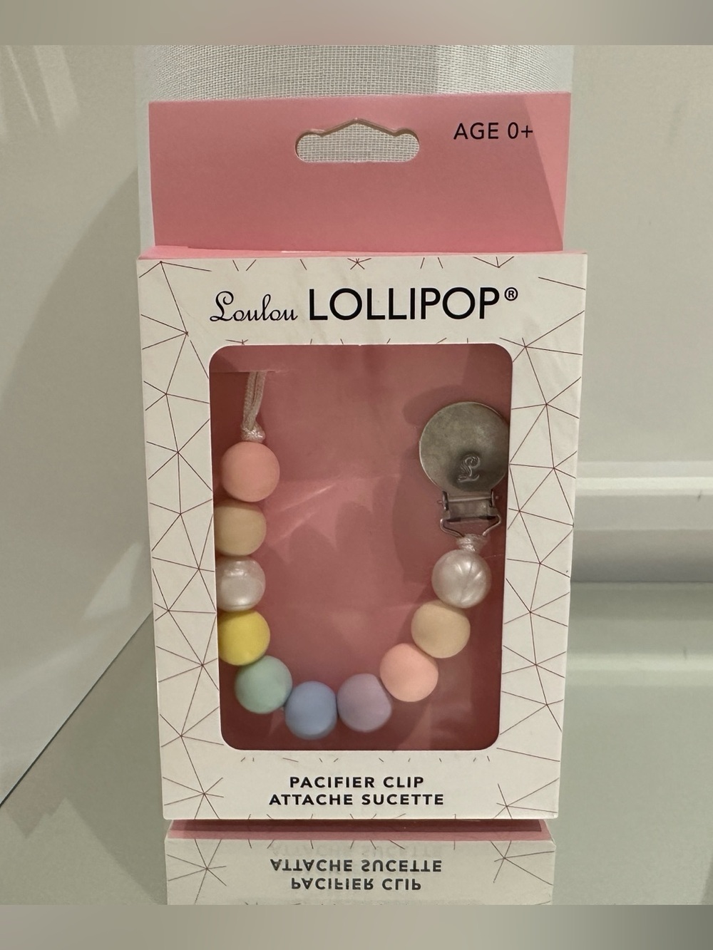 NWT Pastel Multicolor Silicone Baby Pacifier Clip by Lulu Lollipop